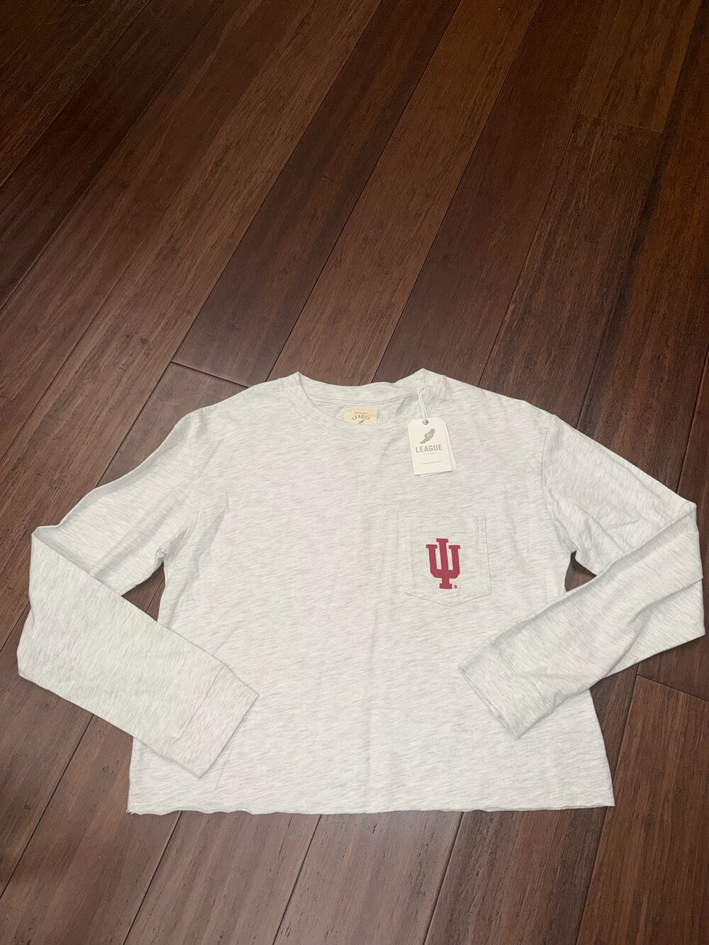 Medium Indiana University "League" Long Sleeve Pocket Tee